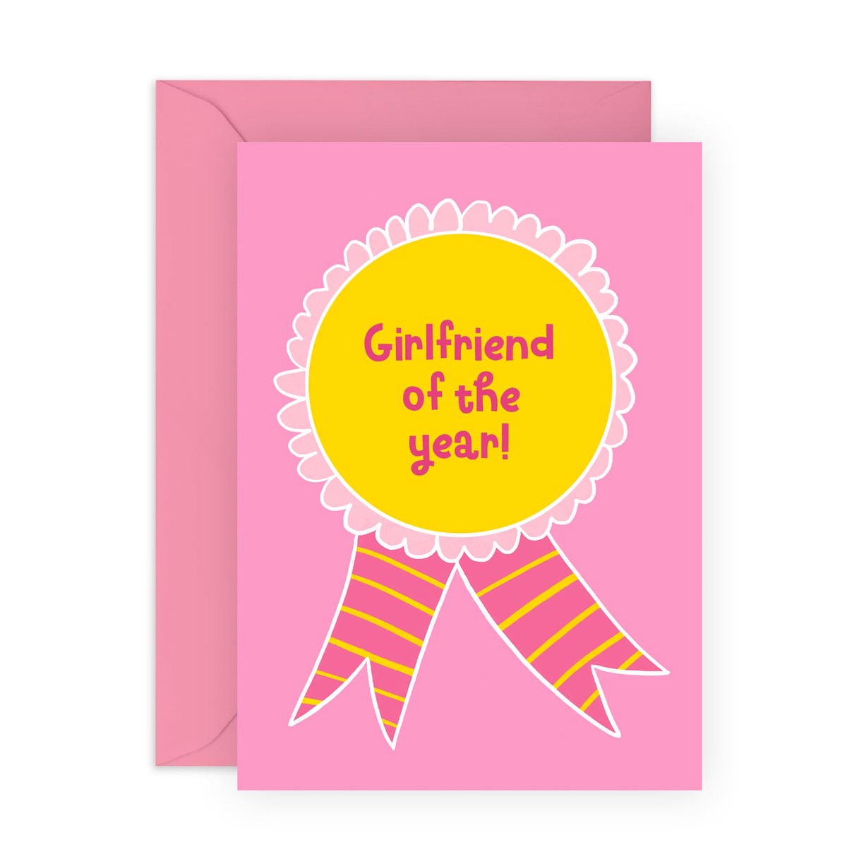 Valentines Card For Girlfriend - Girlfriend Of The Year - Anniversary Card For Her - Greeting From Fianc - From Boyfriend- Romantic Card For Her - Comes With Stickers By