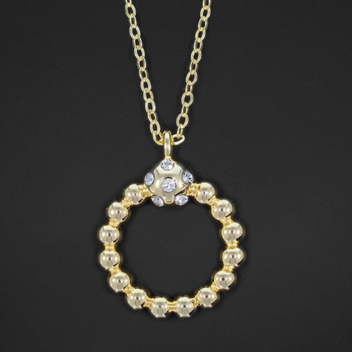 Equilibrium Gold Plated Necklace - Bubbles Bubble Circle