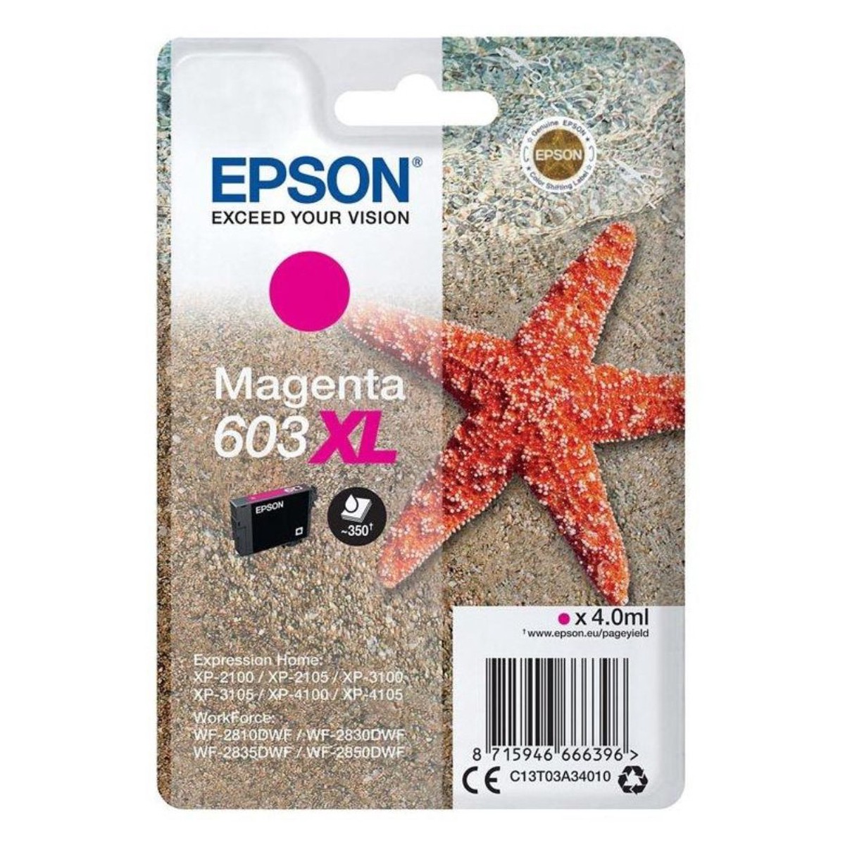 Epson Starfish Ink Cartridge 603 XL - Magenta 4ml
