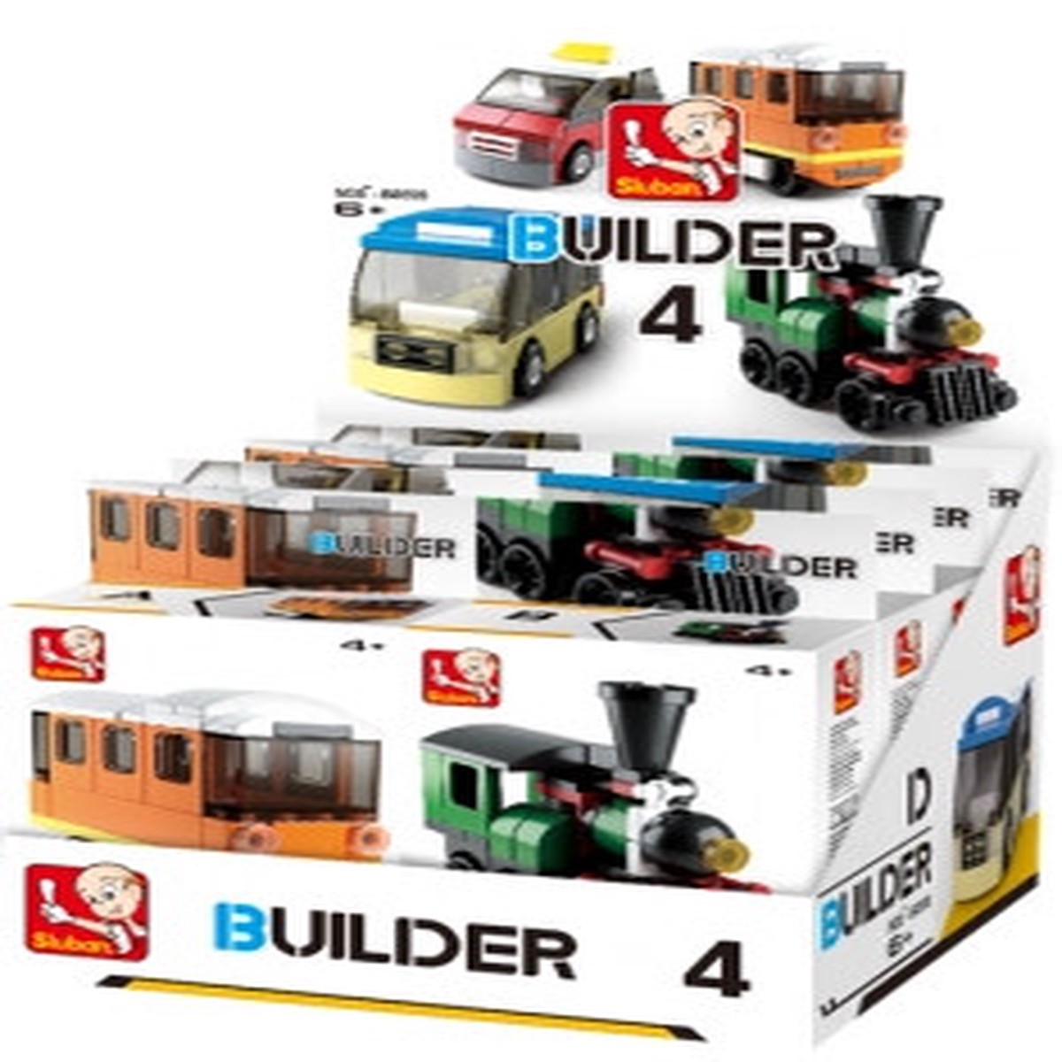 Builder City Vehicles Building Bricks Display Set