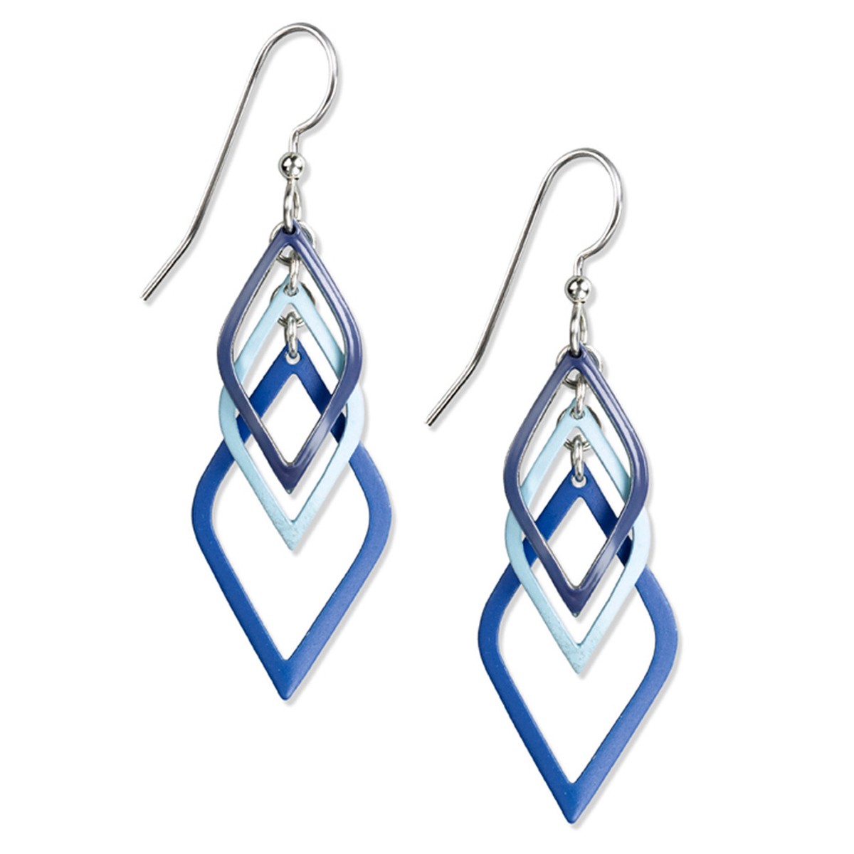 Cascading Blue Open Diamond Earrings