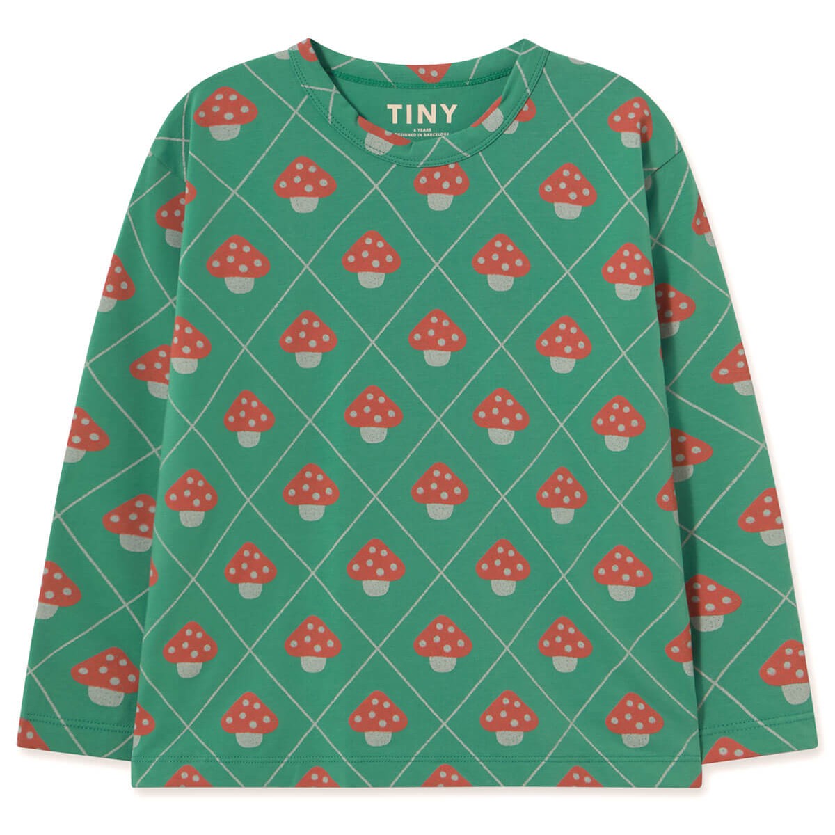 Mushrooms Tee in Dark Emerald by Tinycottons