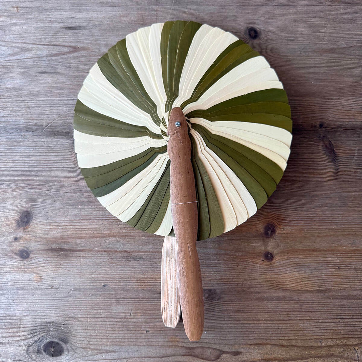 Palm Leaf Hand Fan in Natural / Khaki by Sarany Shop