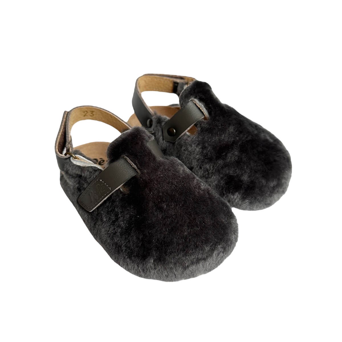 Lucio Shearling Clogs in Anthracite by PP