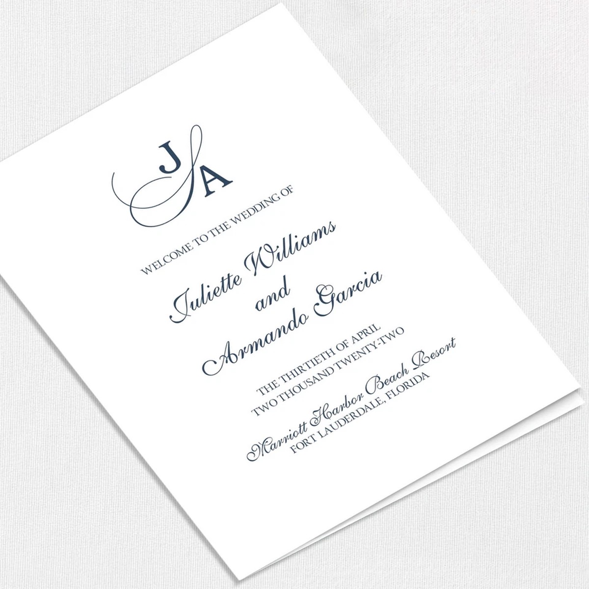 Juliette Wedding Programs