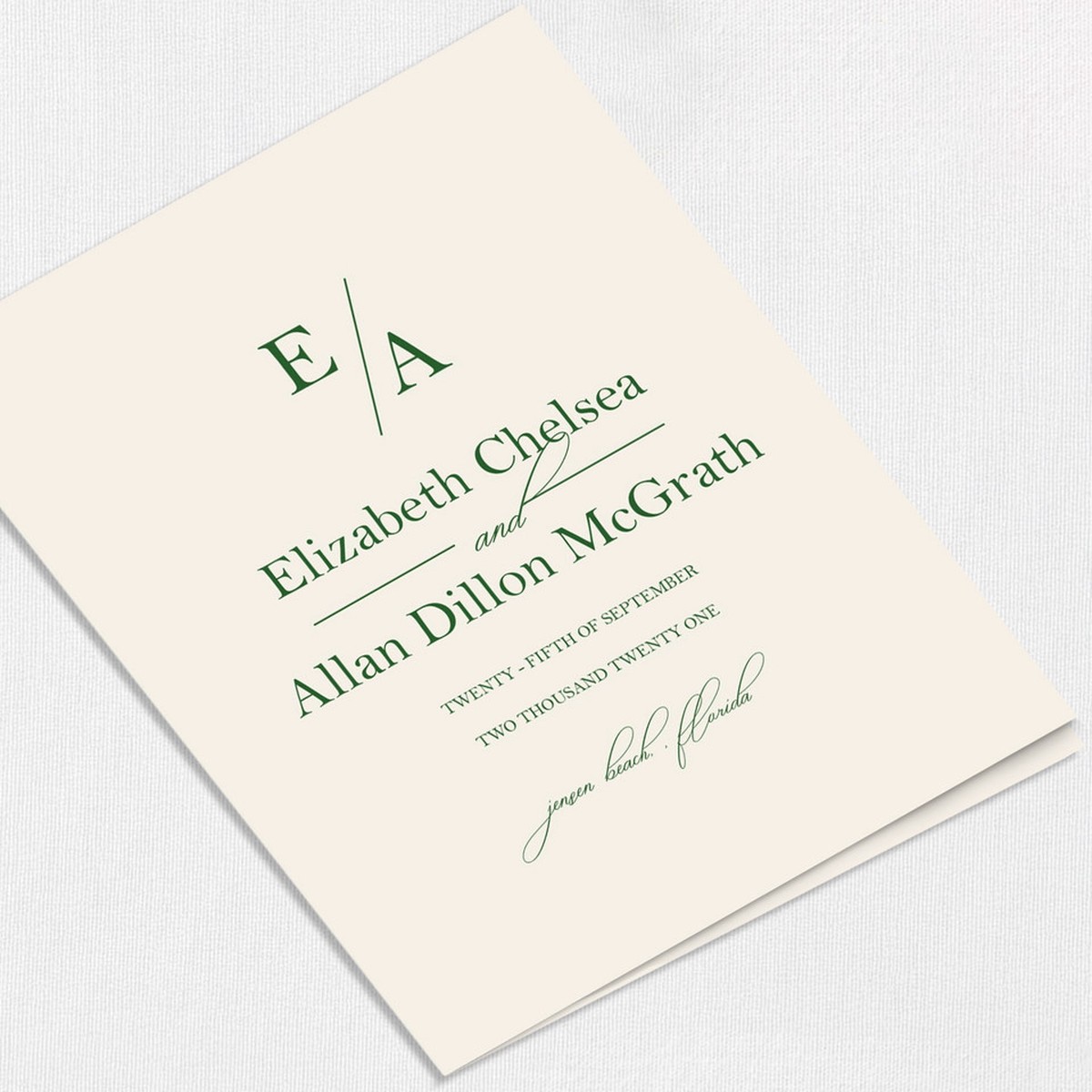 Chelsea Wedding Programs