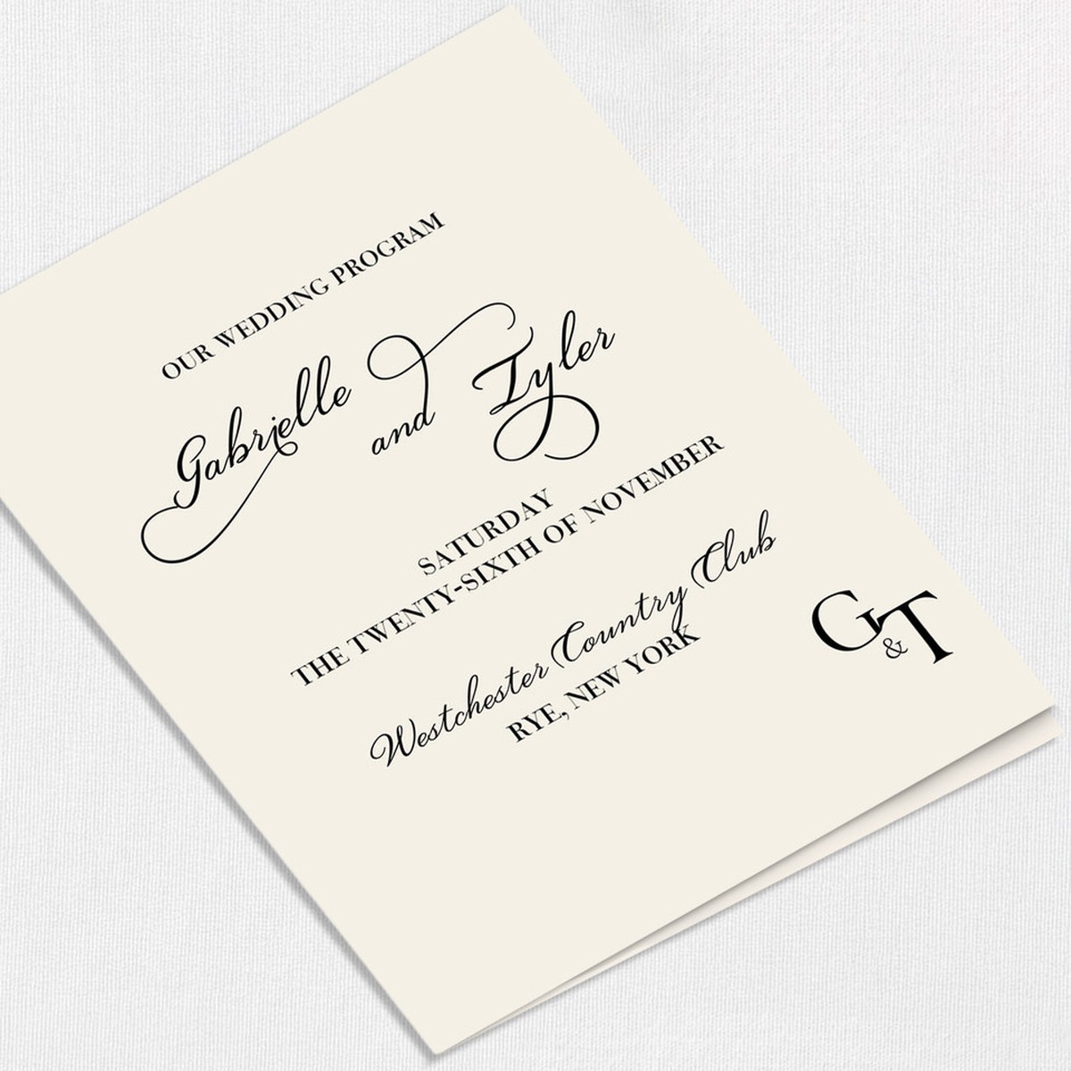 Gabrielle Wedding Programs