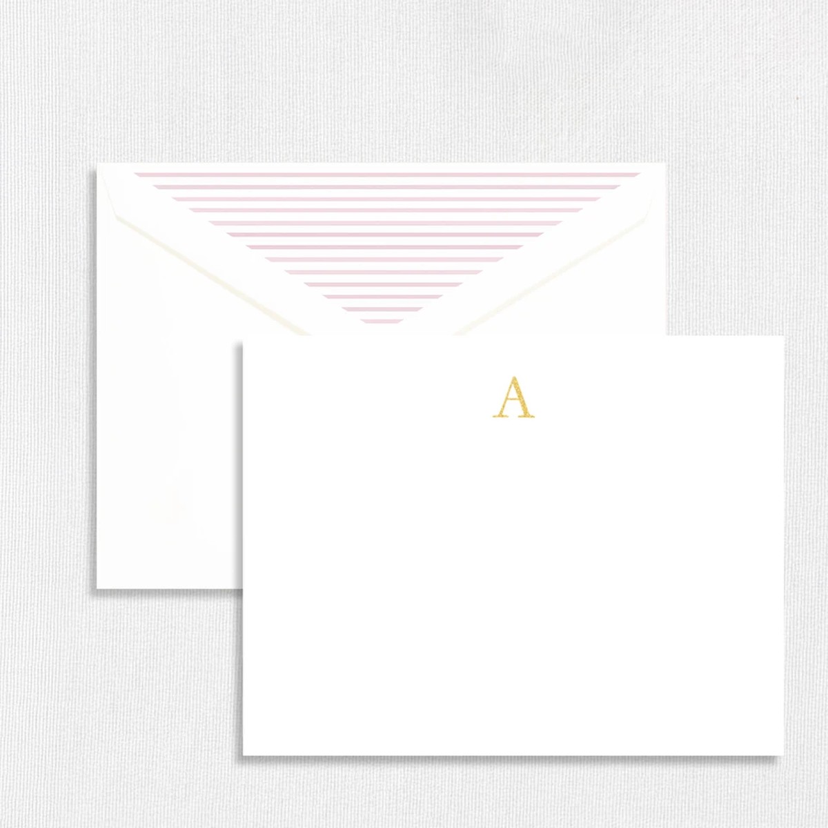 Pink Stripe Monogram Note Set