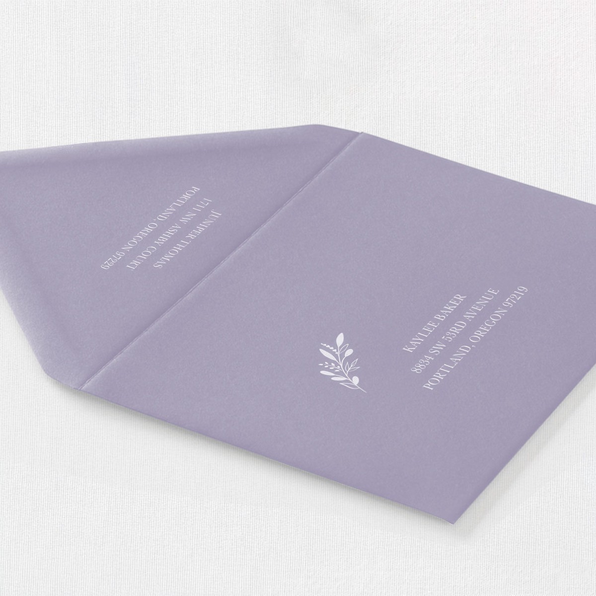 Lavender Envelope - White Ink