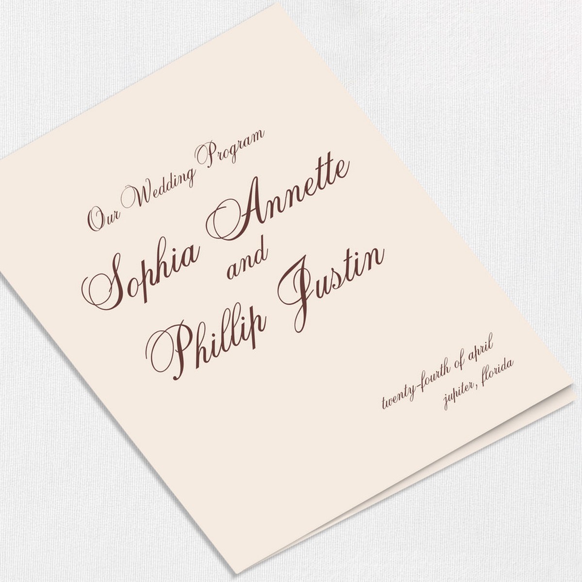 Sophia Wedding Programs