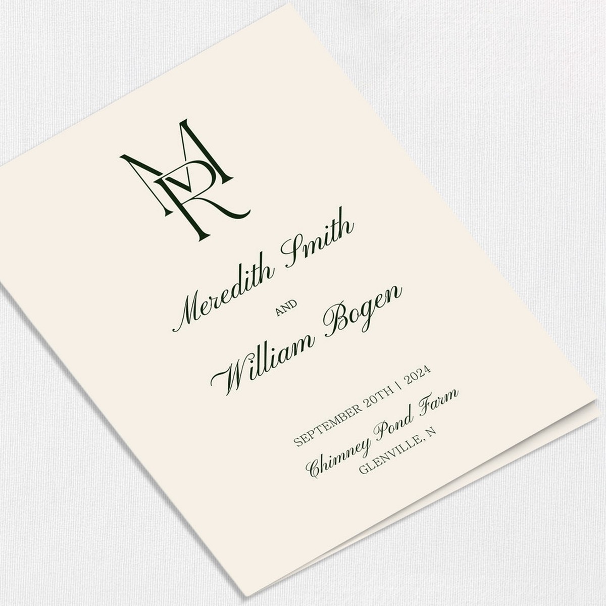 Meredith Wedding Programs