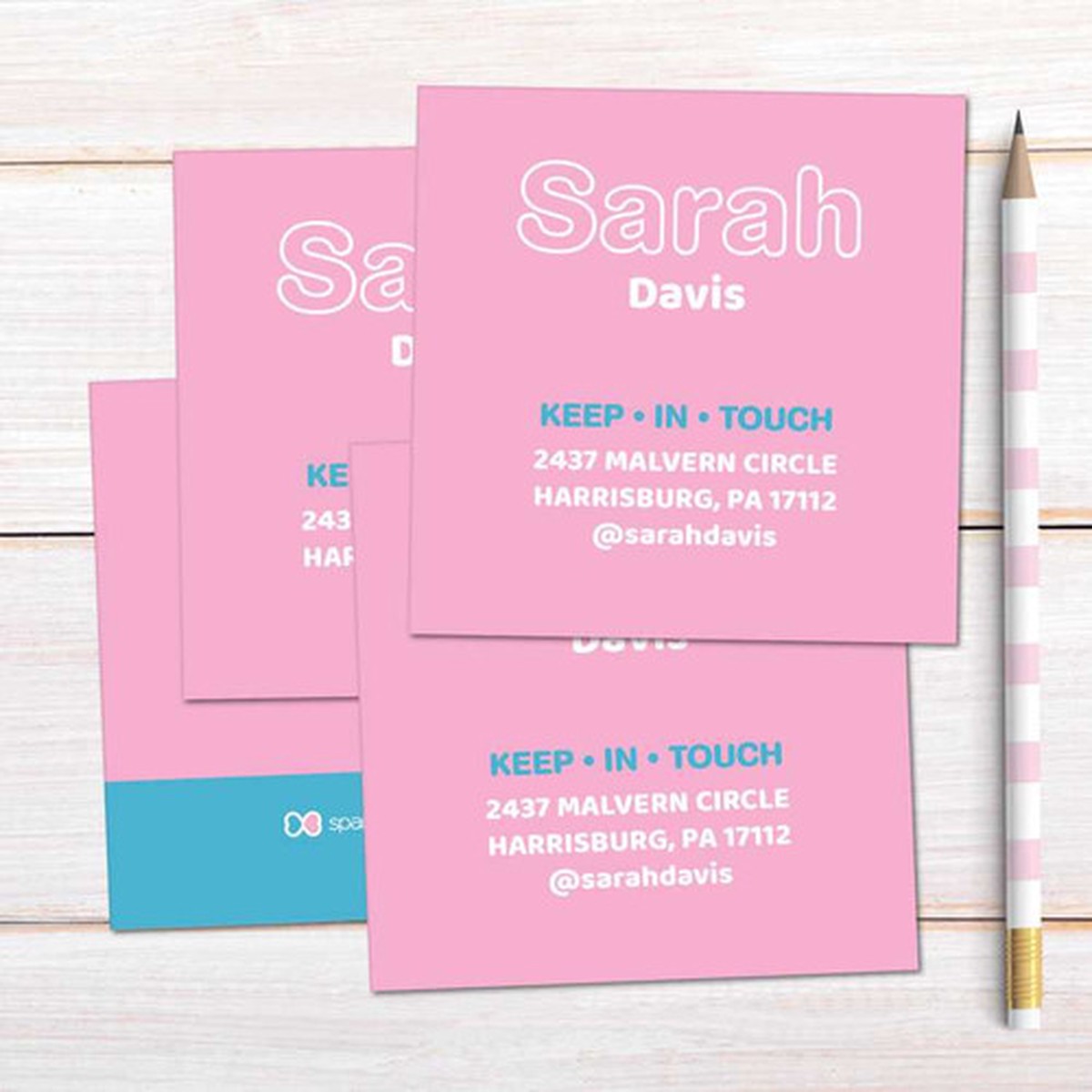 Modern Pink Calling Cards