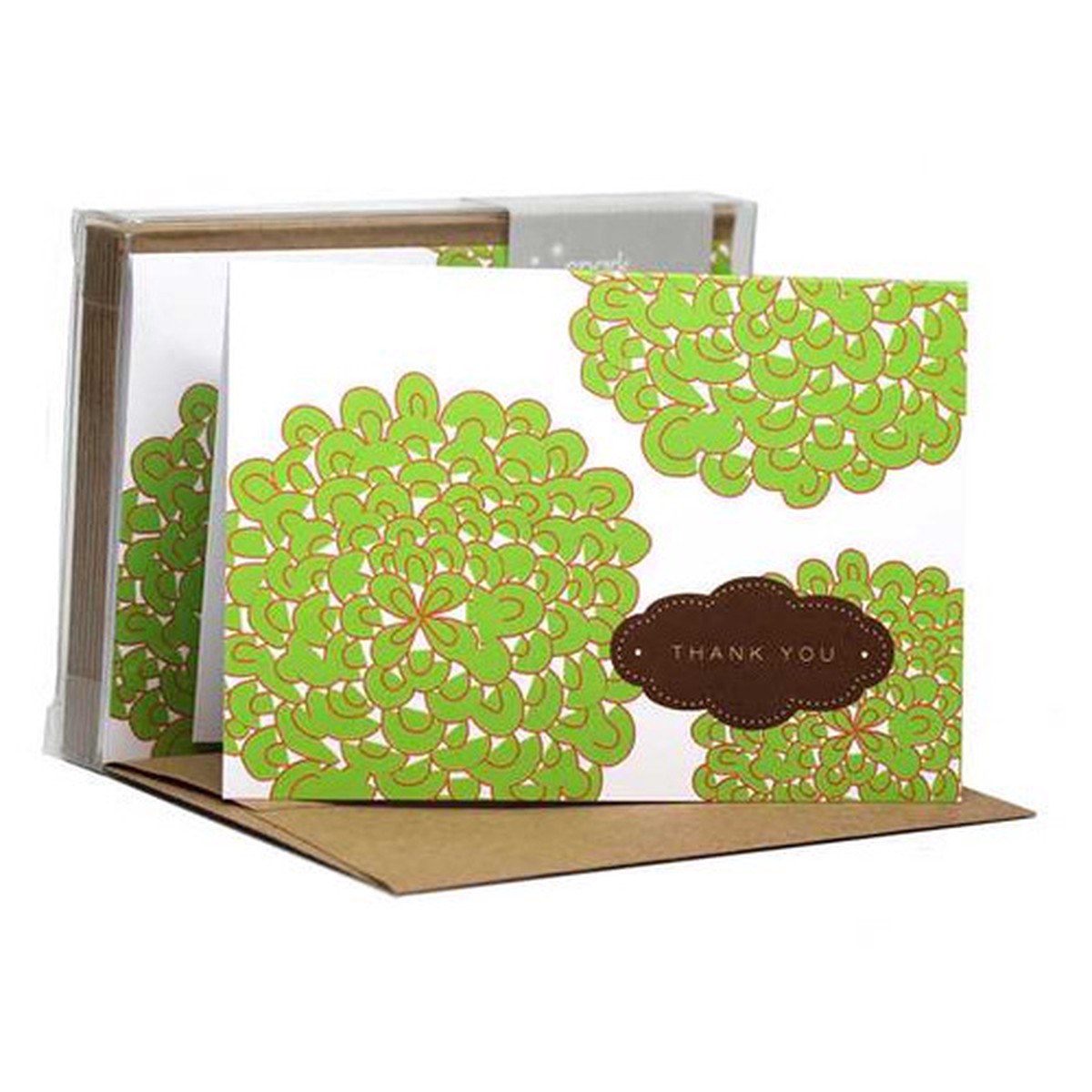 Pom Poms Green Notecards