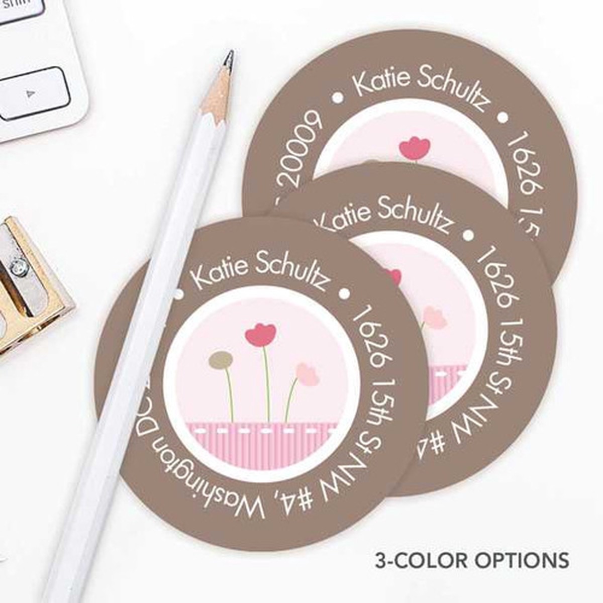 Ribbon And Flowers Label Set