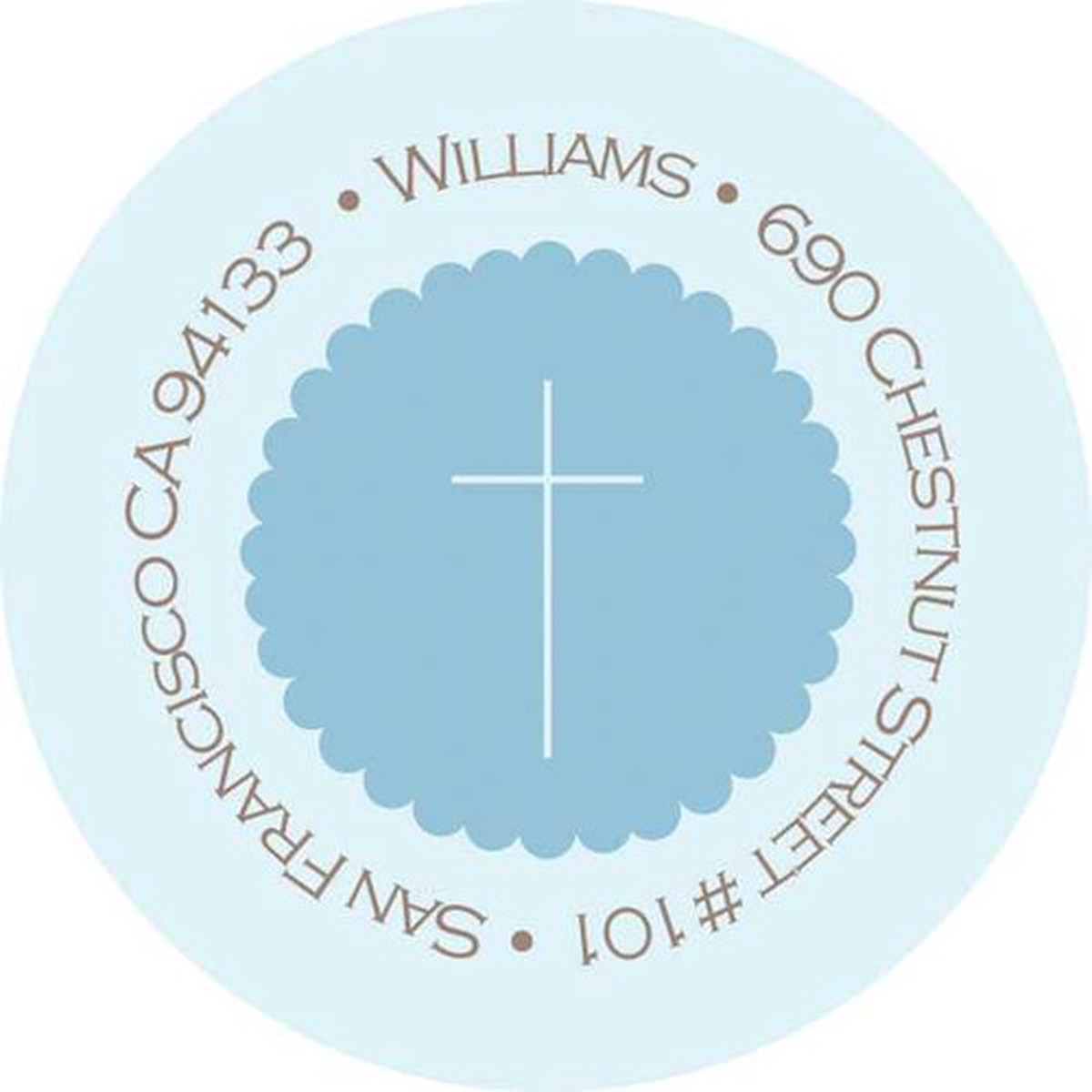 Simple Scallop In Blue Address Return Labels