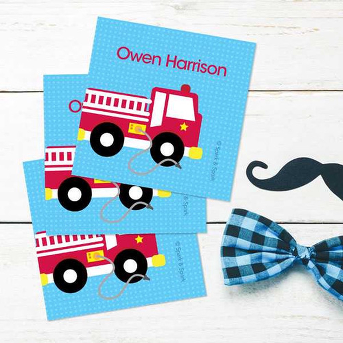Cool Fire Truck Gift Label Set