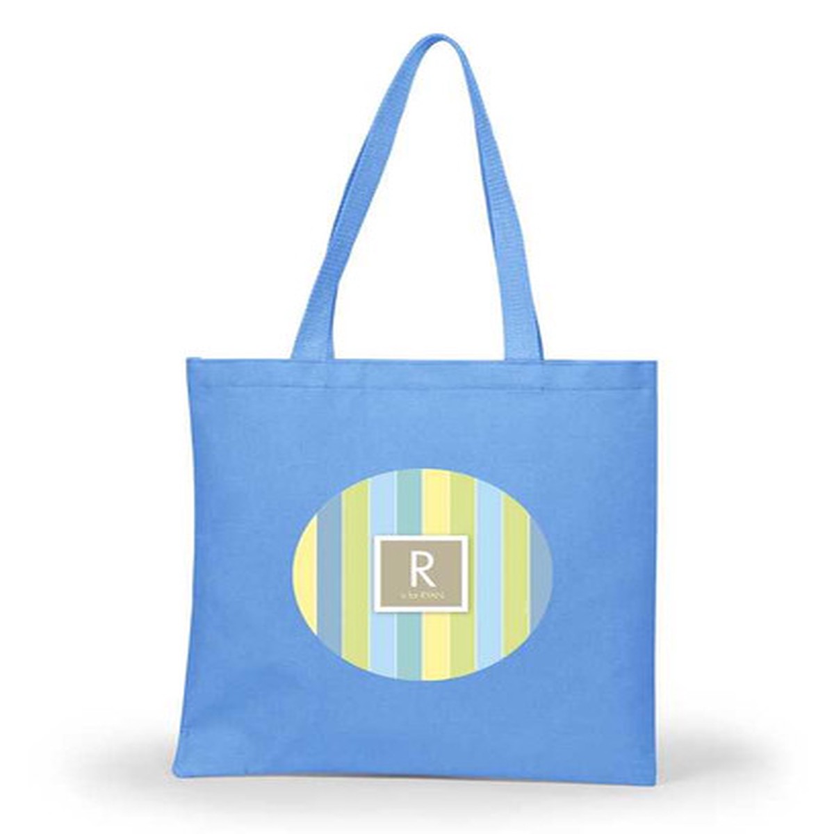 Pastels Initial Blue Tote Bag