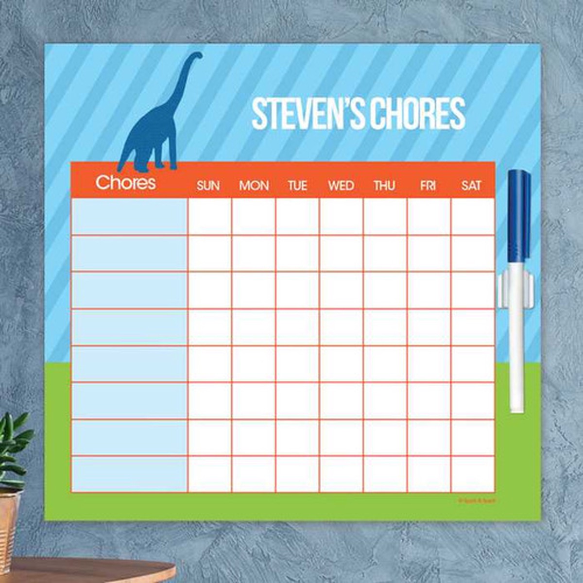 Dino And Me Blue Chore Chart