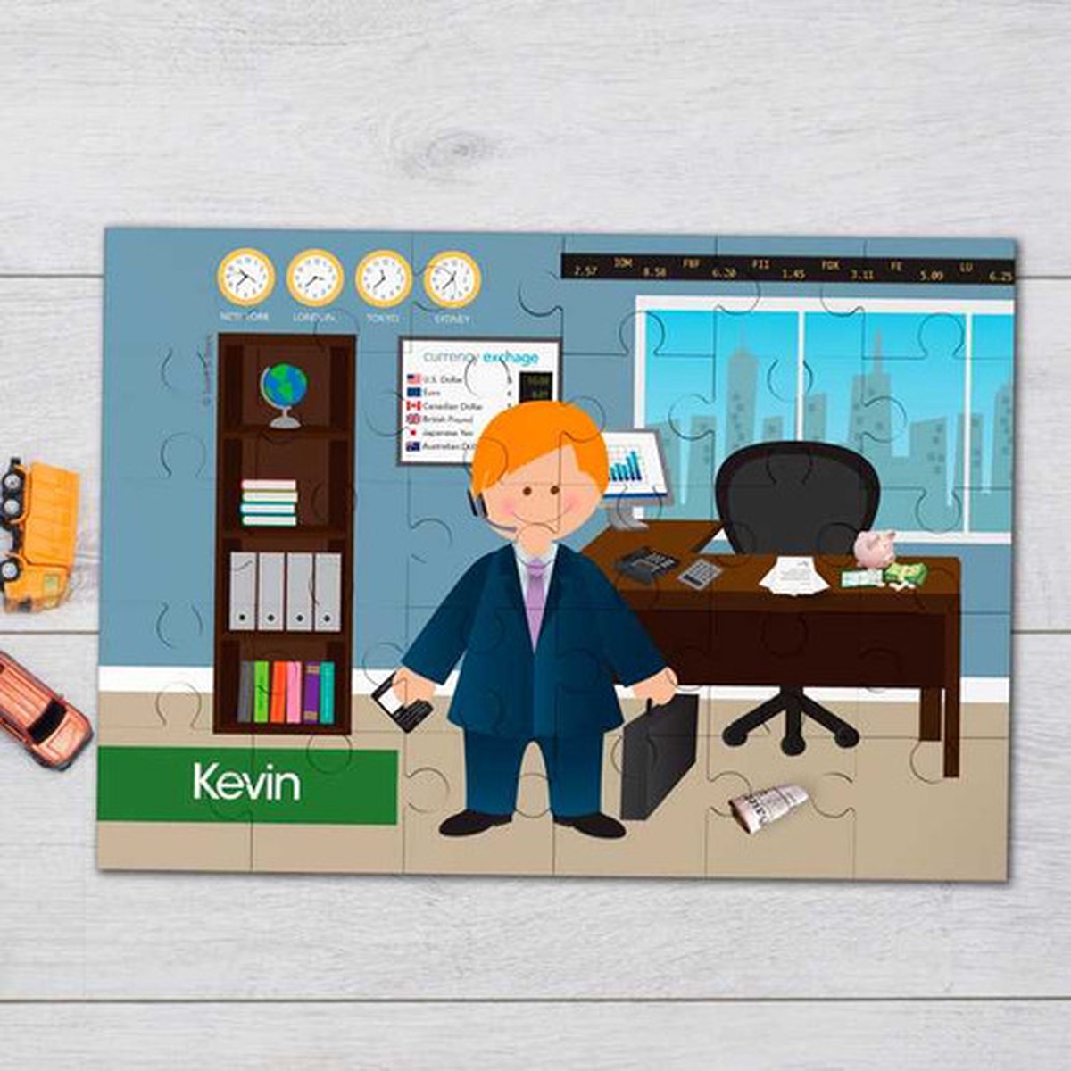 A Boy Crunching Numbers Personalized Puzzles