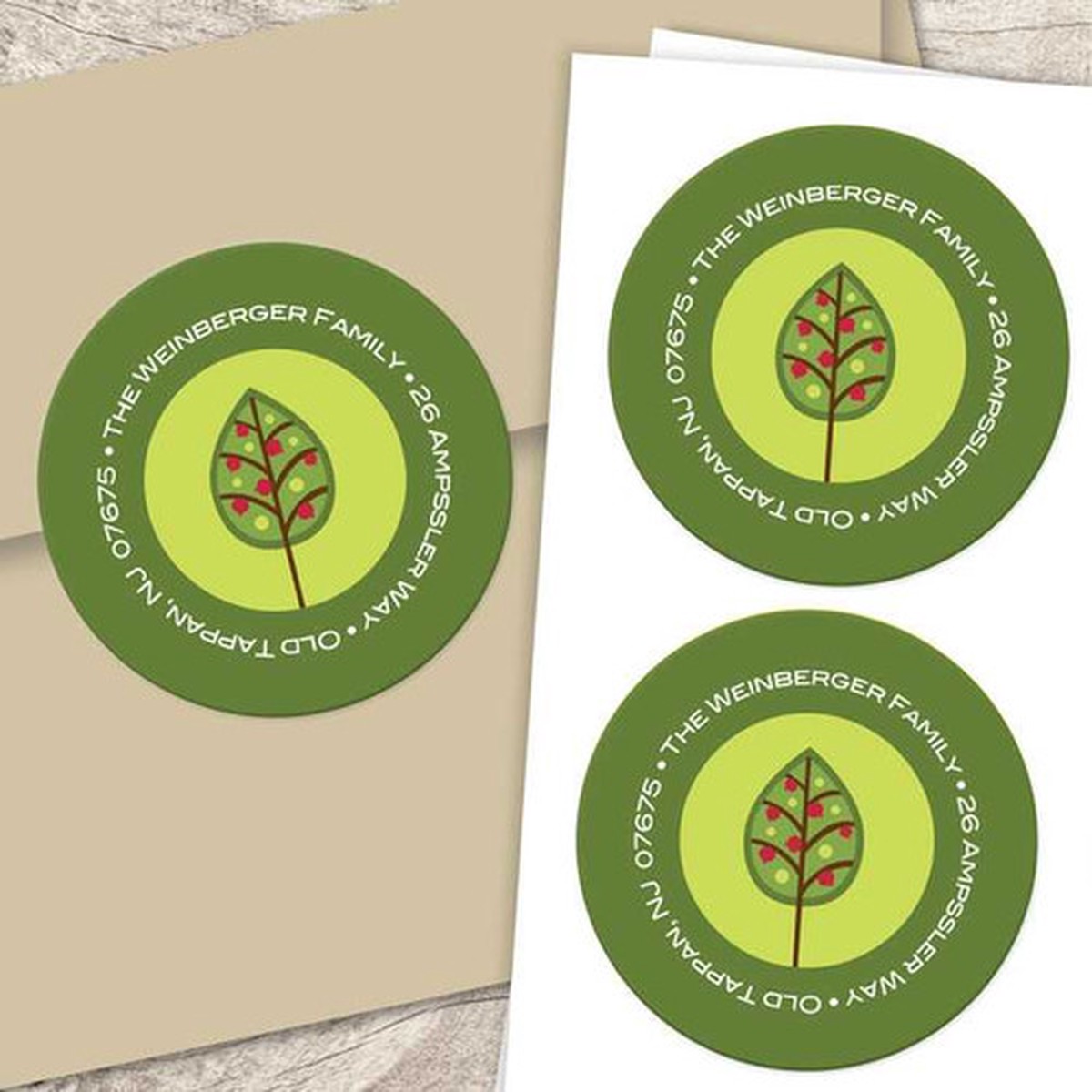 Three Pomegranate Trees Label