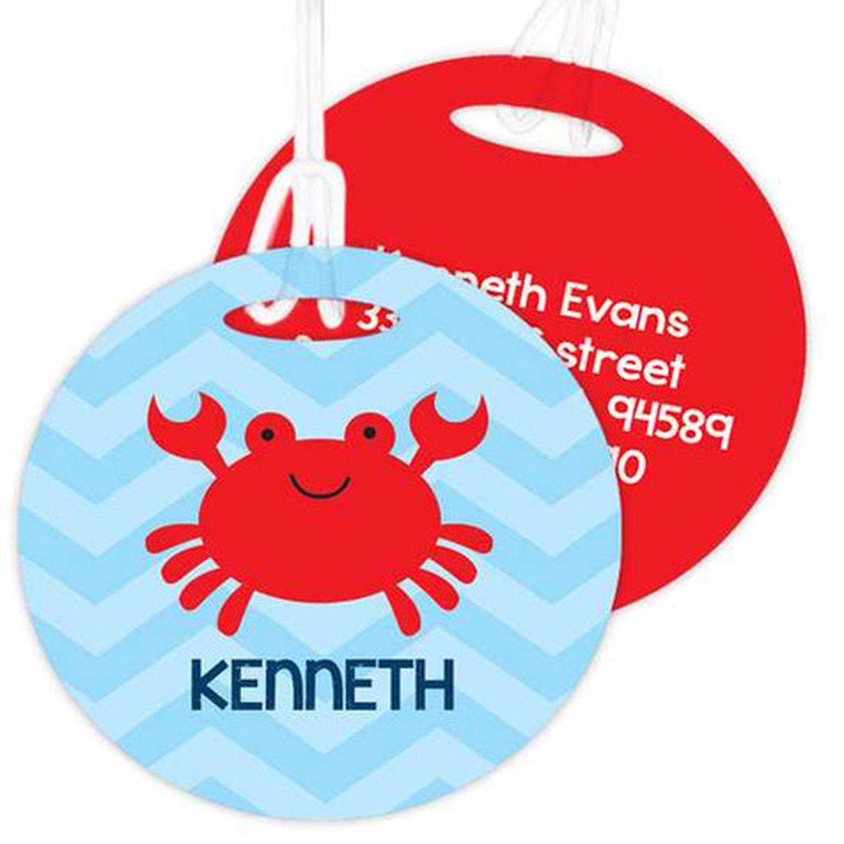 Happy Crab Bag Tag