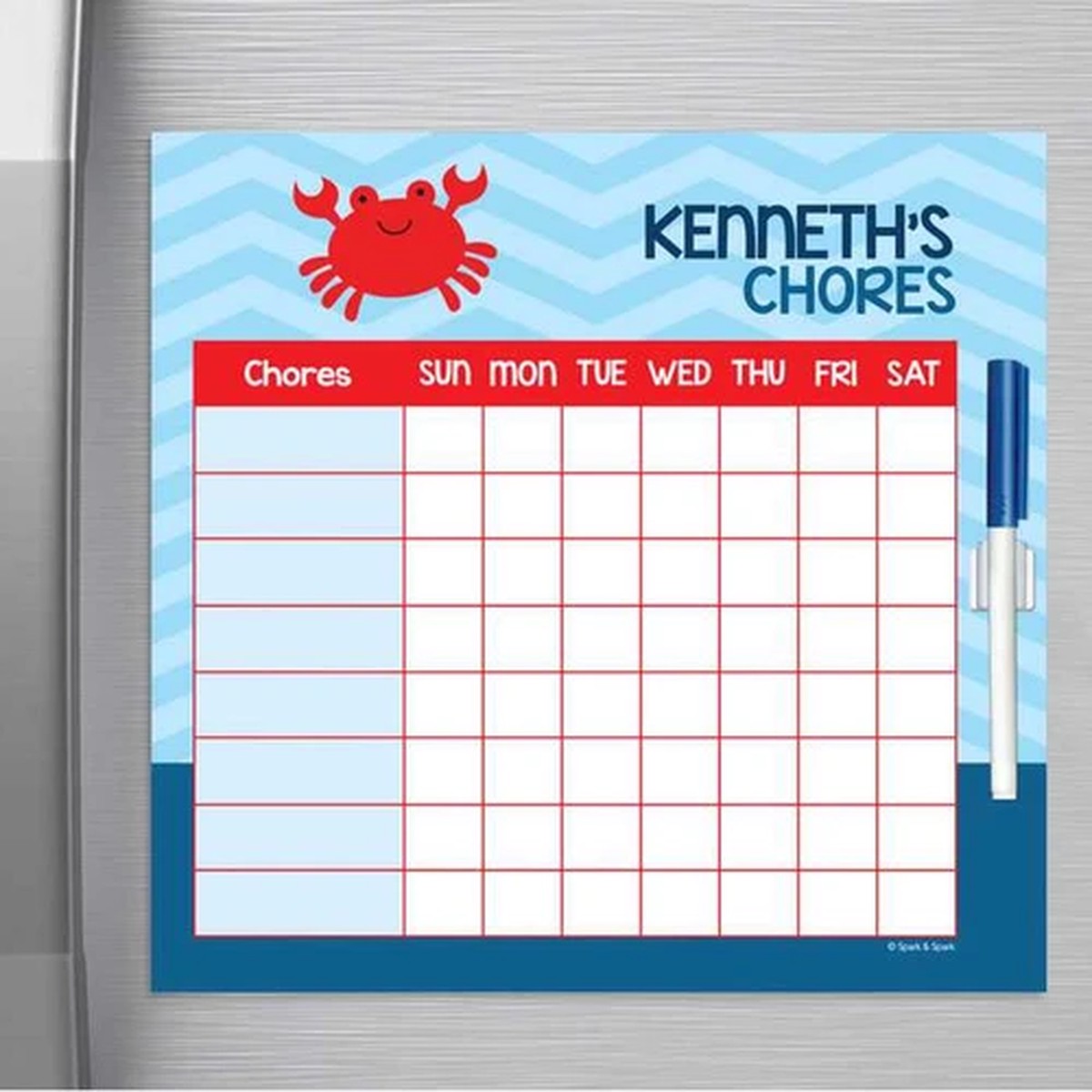 Happy Crab Chore Chart