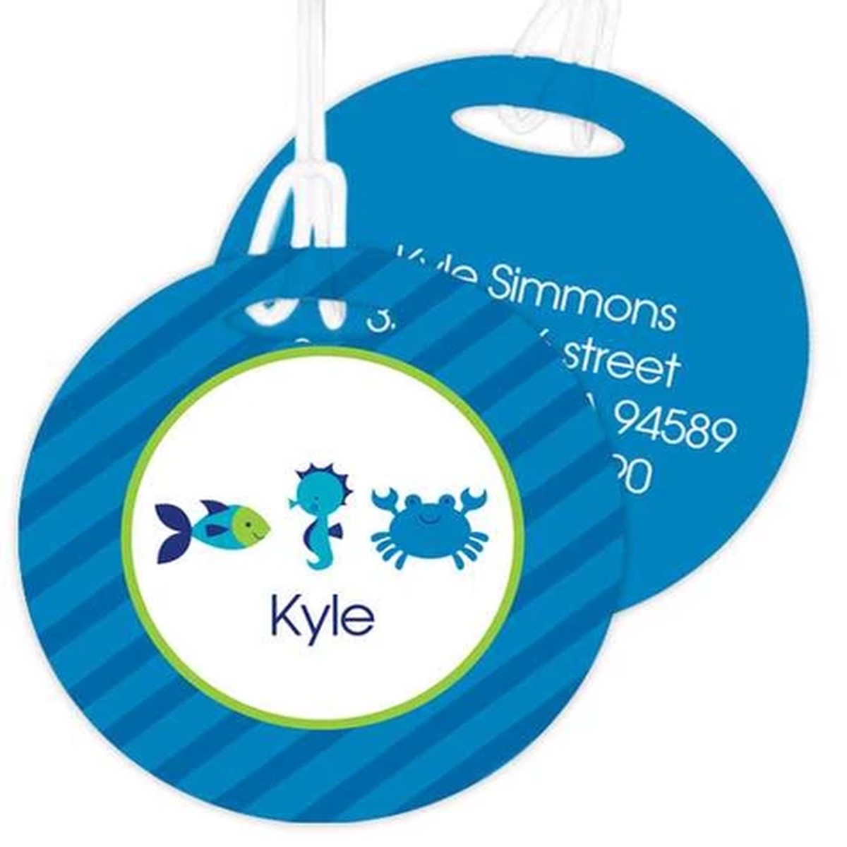 Cute Undersea Creatures Bag Tag