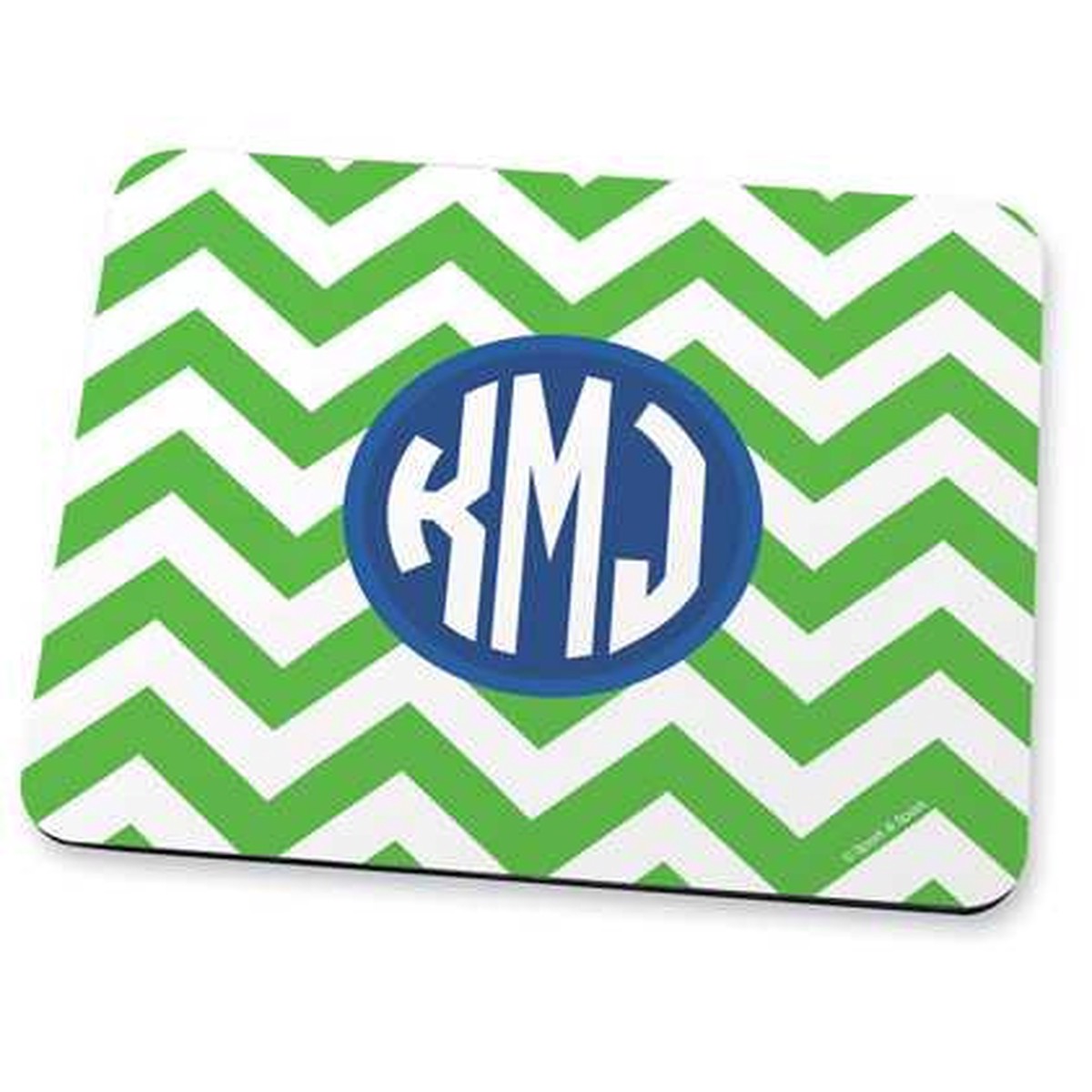 Green chevron & initials Mouse Pad
