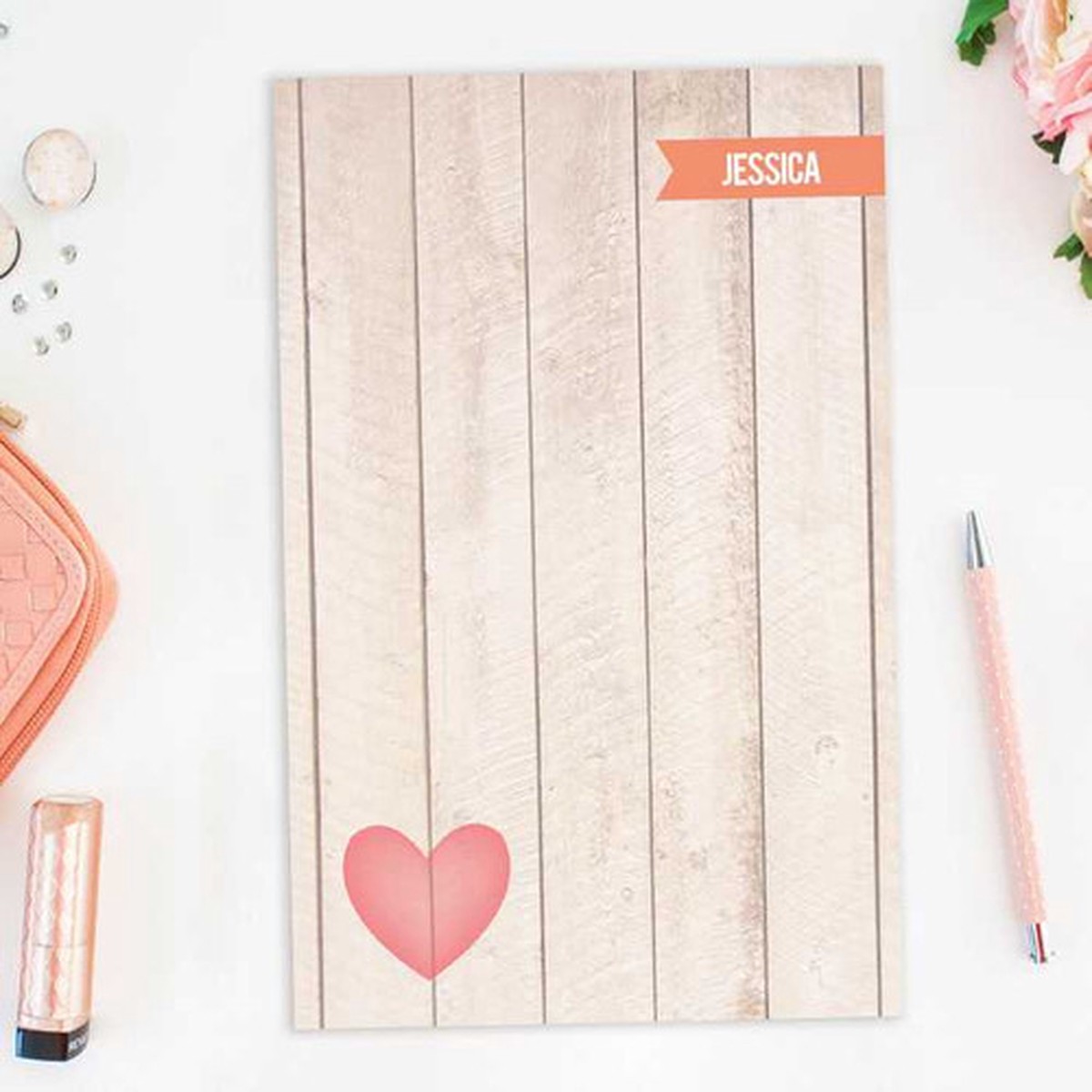 Rustic Heart Custom Notepad