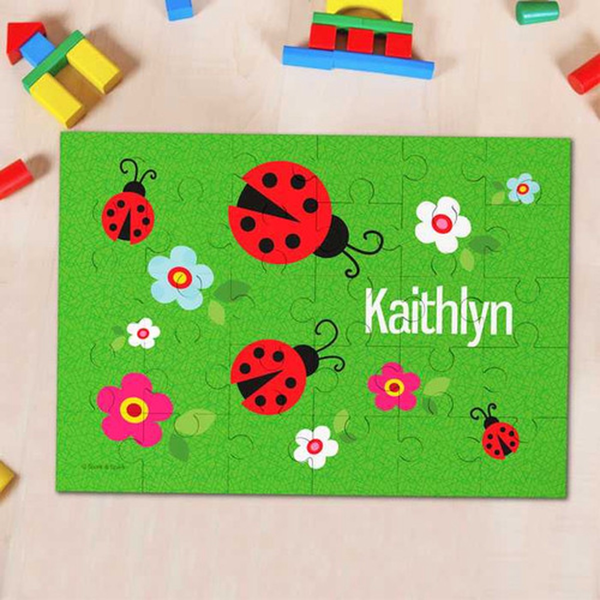 Curious Lady Bug Personalized Puzzles