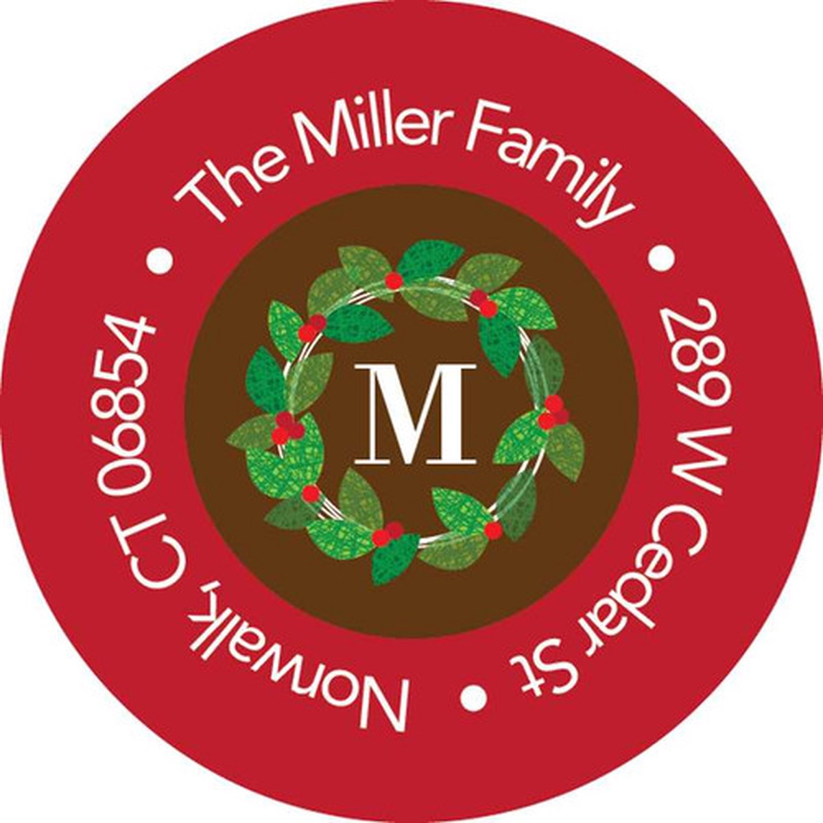 Cute Tiny Wreath Christmas Address Labels