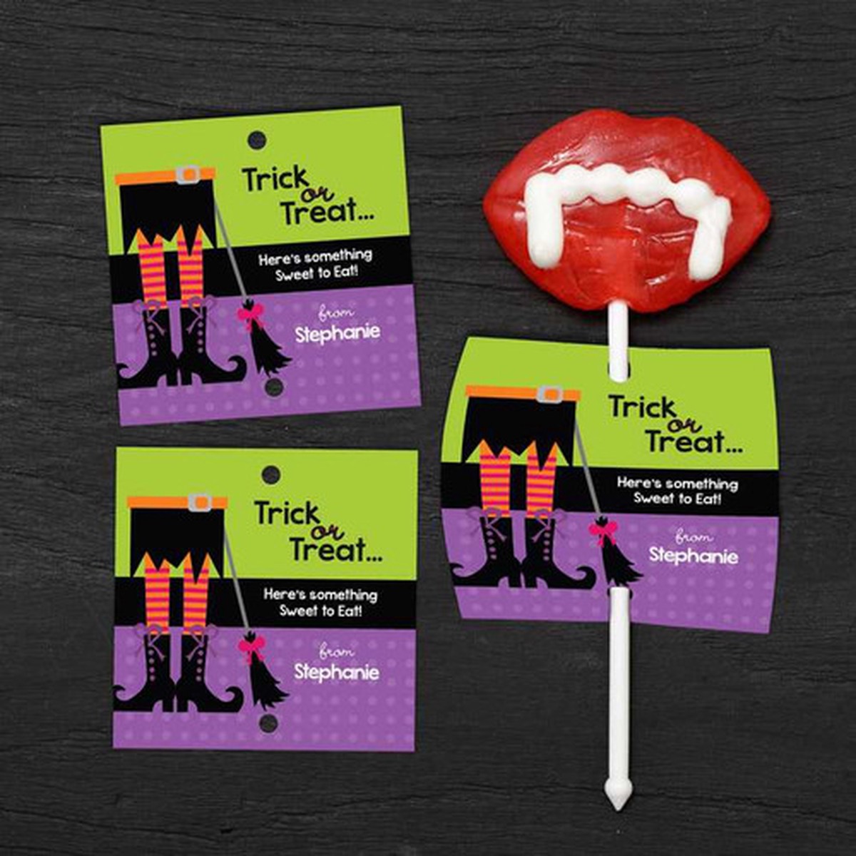 Witch Boots Lollipop Cards