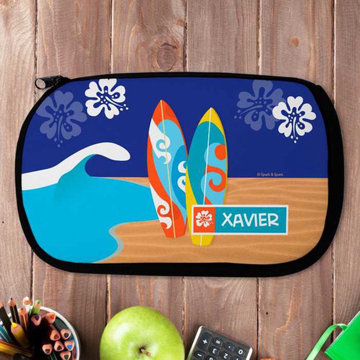 Surf the Waves Blue Pencil Case