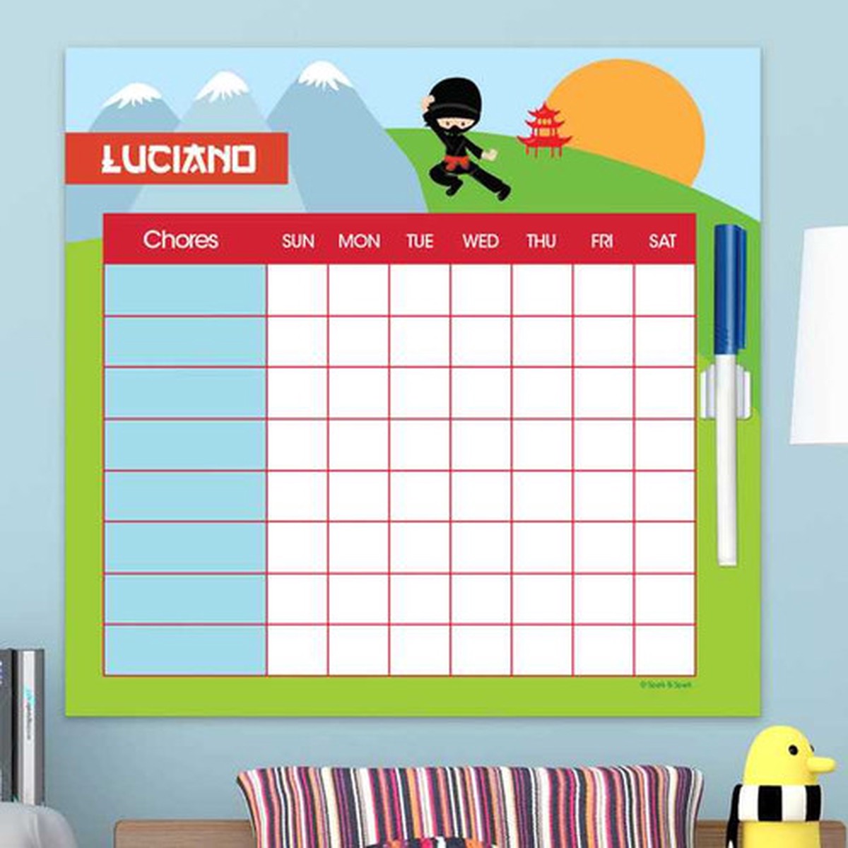 Cool Super Ninja Chore Chart