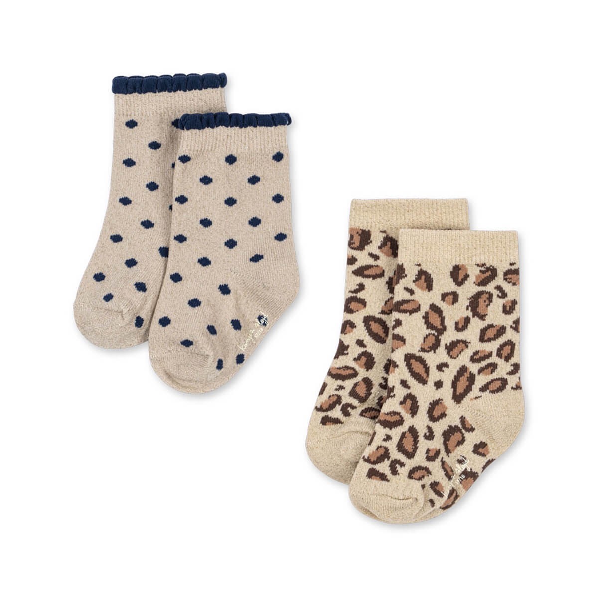 2 Pack Jacquard Glitter Socks in Leo And Dot by Konges Sljd